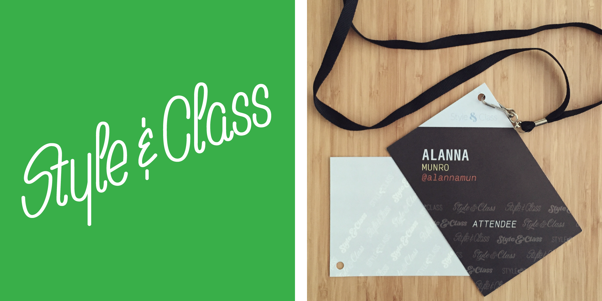 I collaborated with some of my super talented colleagues, we each lettered "Style & Class" and put them together as a pattern for the Style & Class conference materials.
