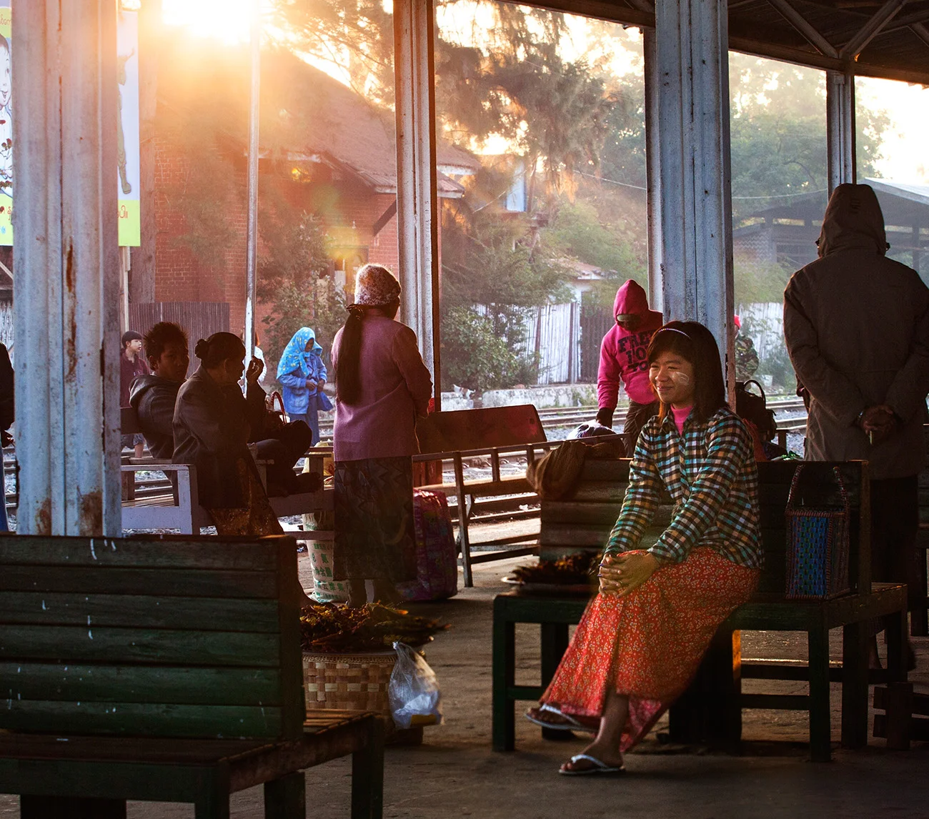 they love their plaid and checkered shirts in Myanmar