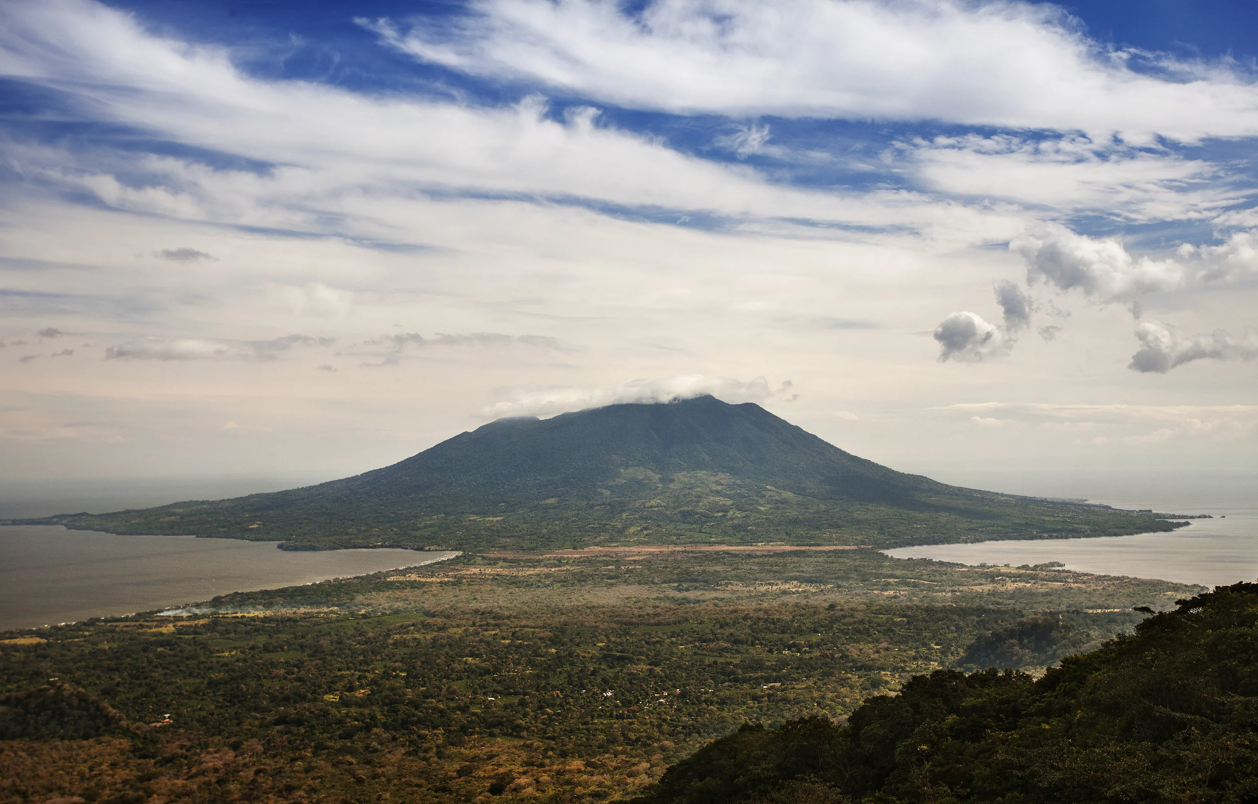 the view of volcano Maderas from Concepcion