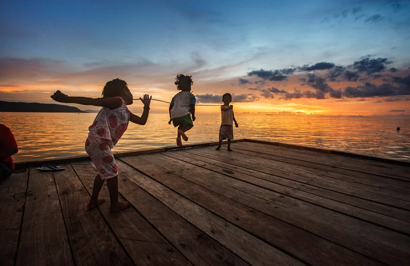 jump rope at sunset