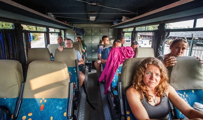 What the inside of the truck looks like, with not so many people