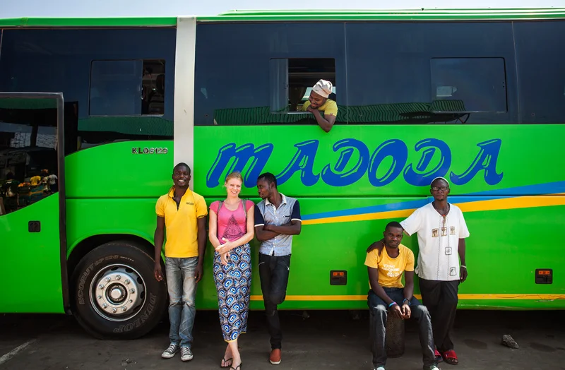 the scene in front of our bus. Don't take Madoda!