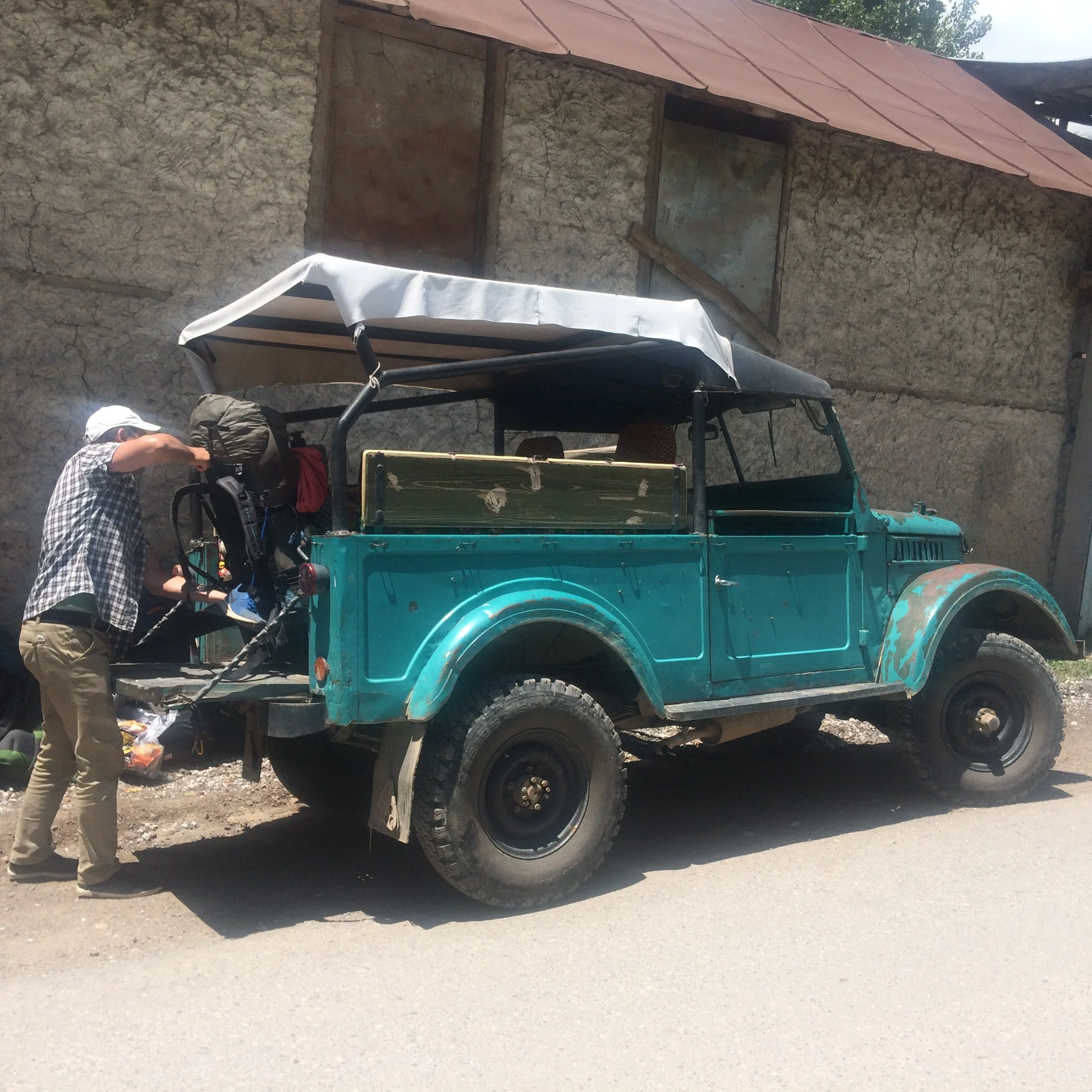 loading up the 'taxi'