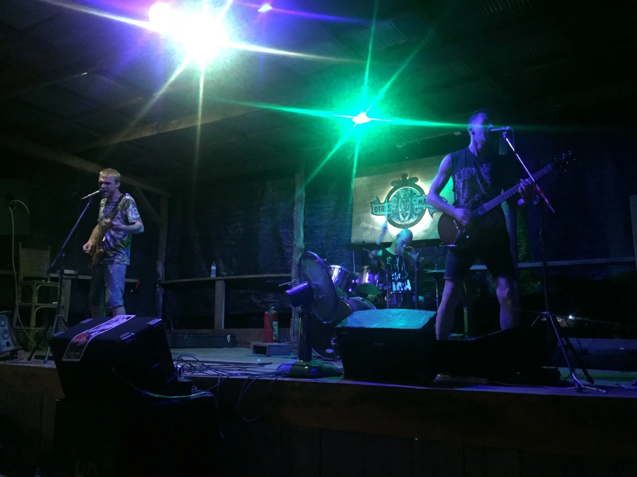 Otres Market, where they have good live music. Here's a Russian metal band. 