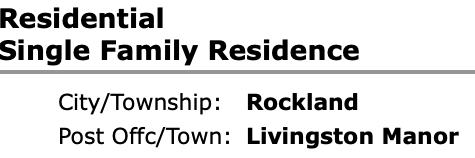 Town of Rockland, Livingston Manor, NY