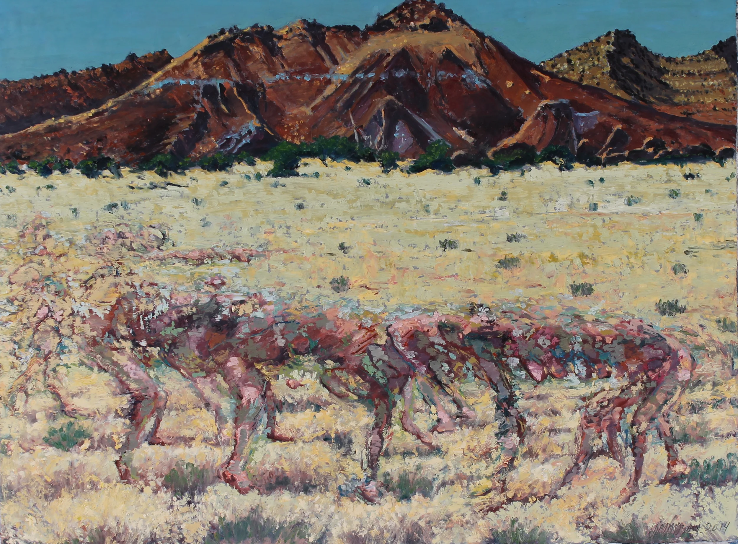 Animating Configured Resolutions, 2014. Acrylic and oil on paper. 22 1/2 x 30 inches. Catalog number 14013. 