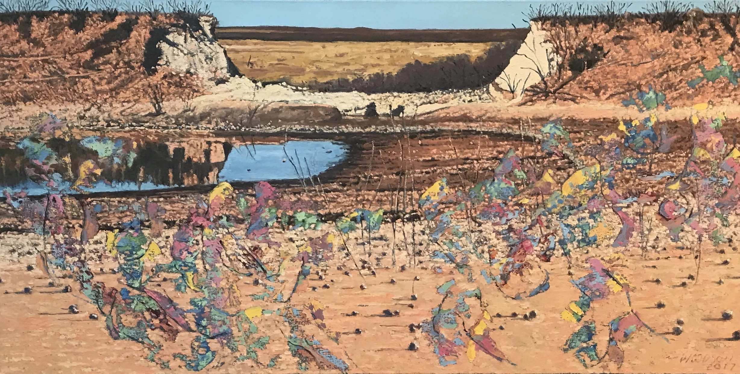 Arising Perceived Emanations, 2017. Oil on canvas. 24 x 48 inches. Catalog number 17004. 