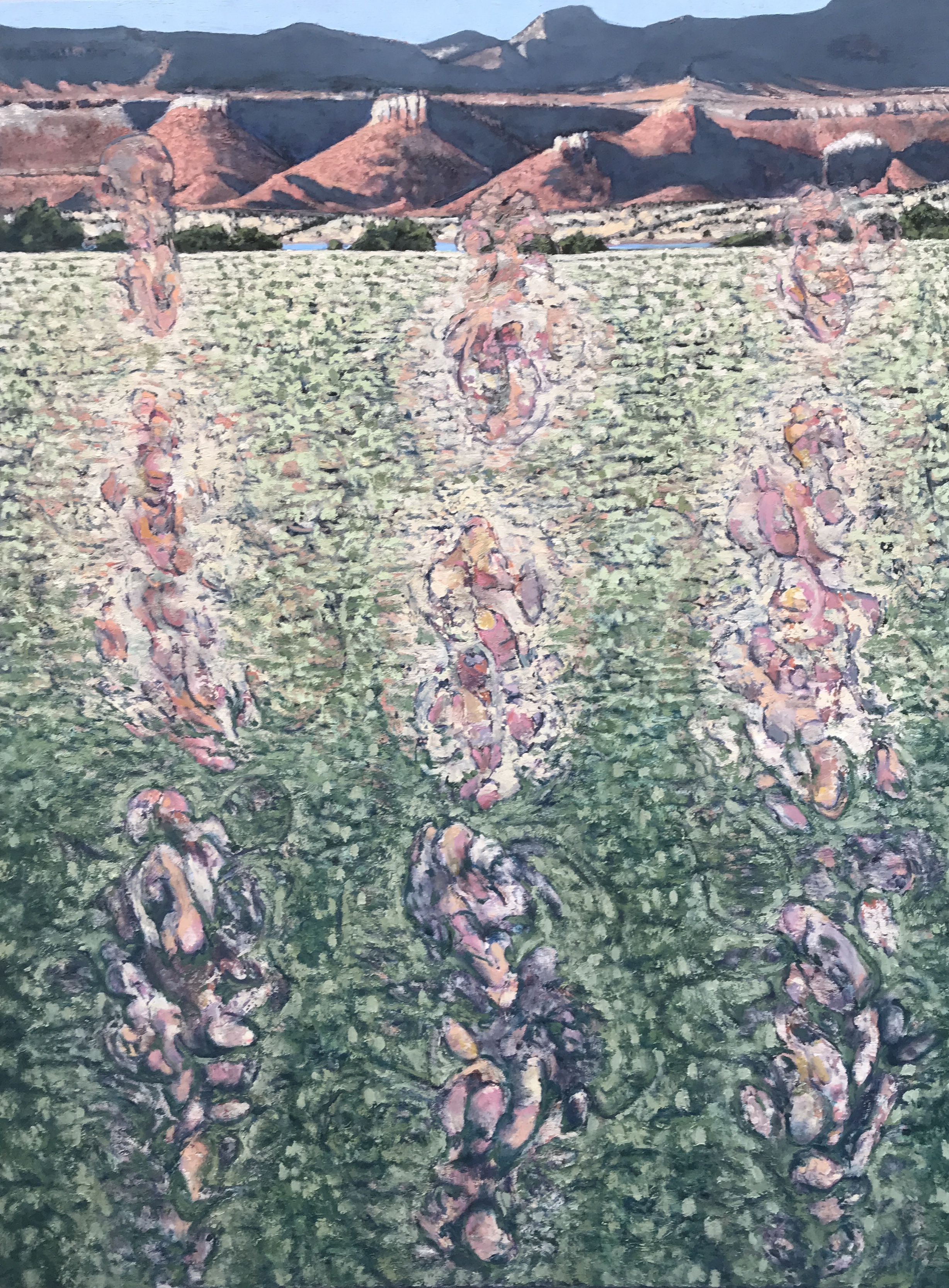 Explicite Post Cognitive Embodying Derivations 2017 oil on canvas 48" x 30" cat no 17013