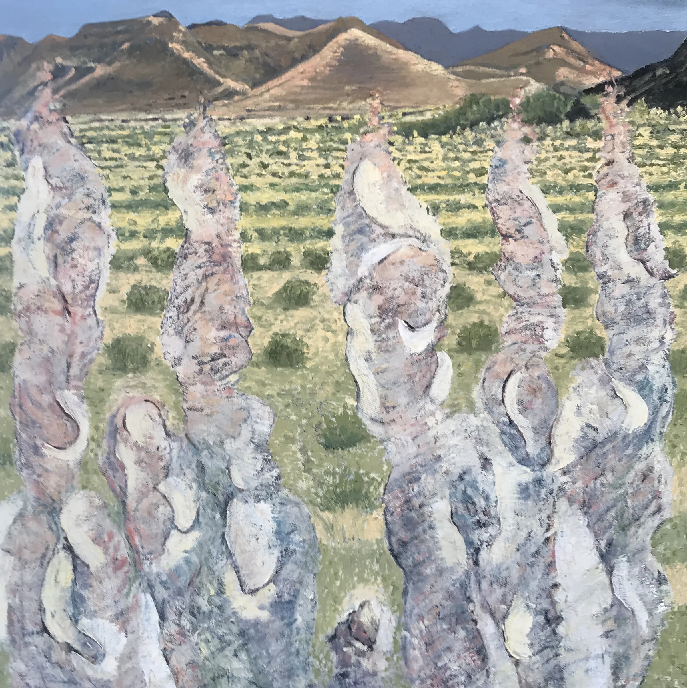 Disrupted Observed Liminal Emanations 2017 oil on canvas 30" x 30" cat no 17017