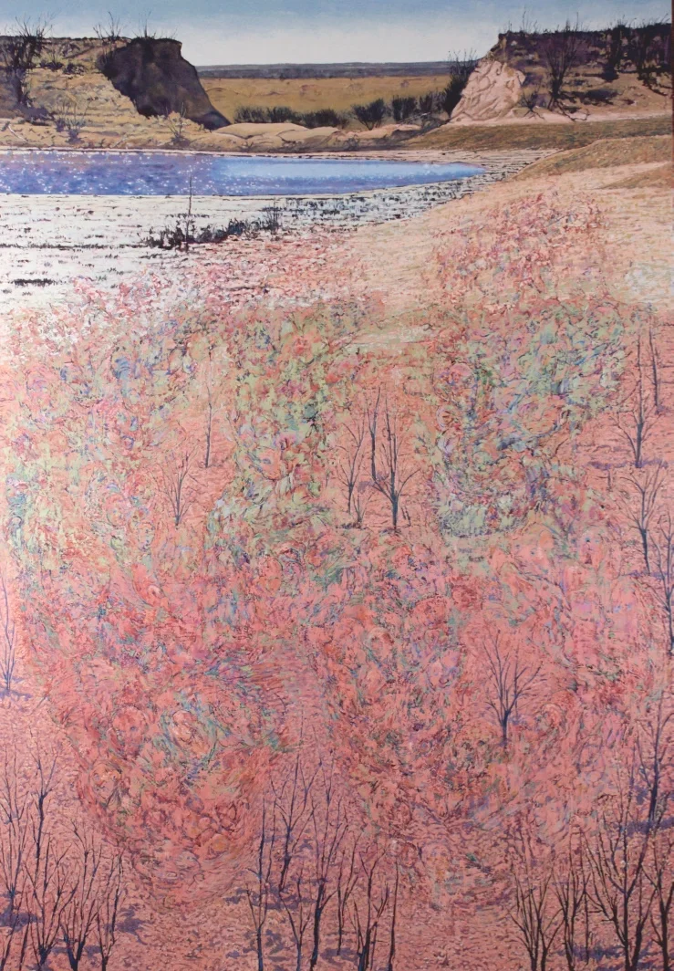 Obvious Accommodated Temporal Arising, 2016. Oil on canvas. 120 x 84 inches. Catalog number 16002. Edwards Ranch Commission. 