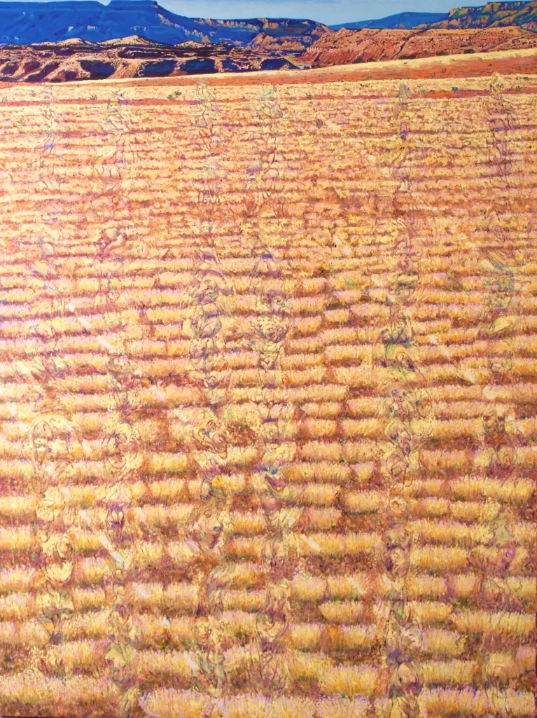 Accommodated Vertical Attending Currents 2016 oil on canvas 96: x 72" cat no 16001