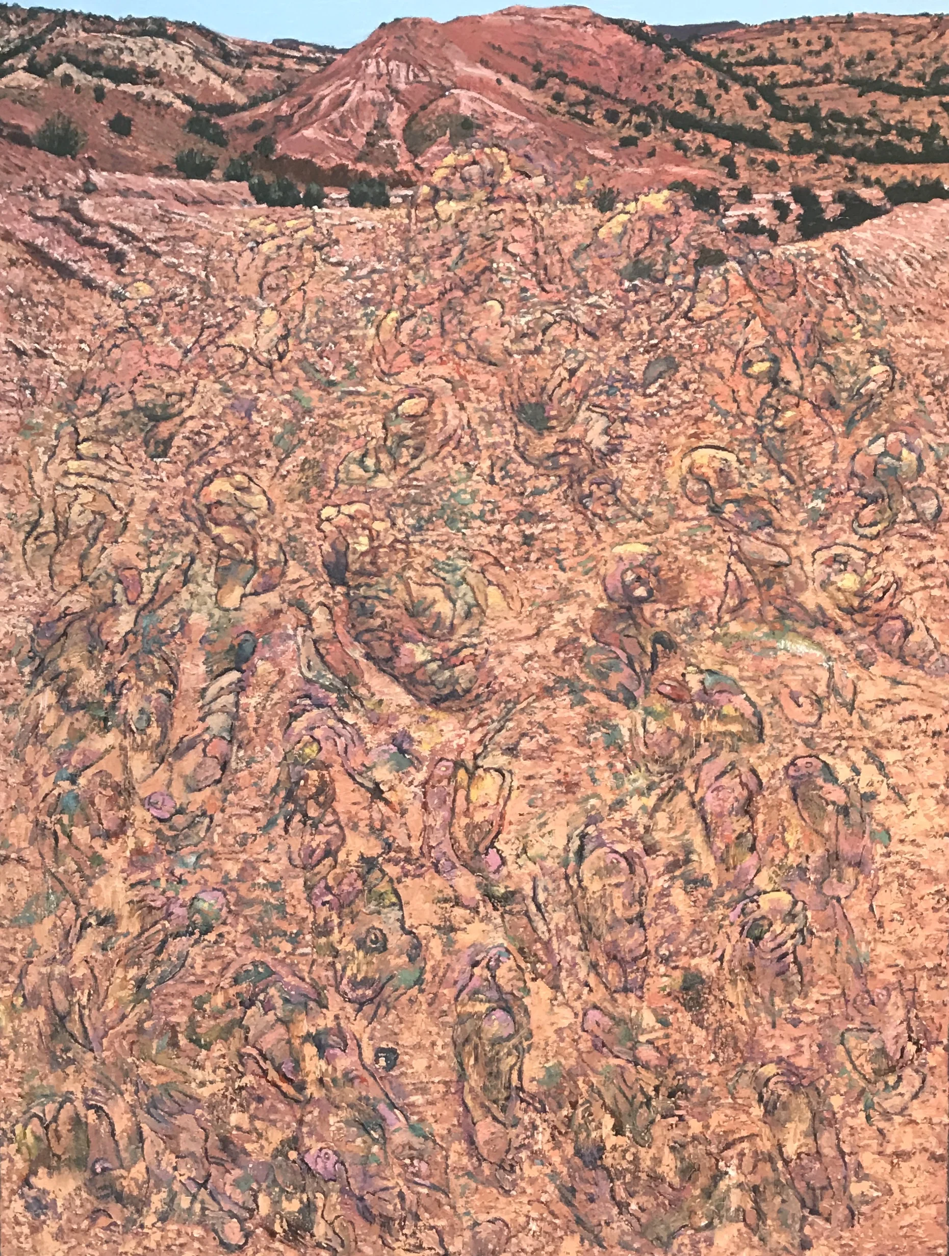 Resolving Assimilated Temporal Emanations 2017 oil on canvas 48" x 36" cat no 17003