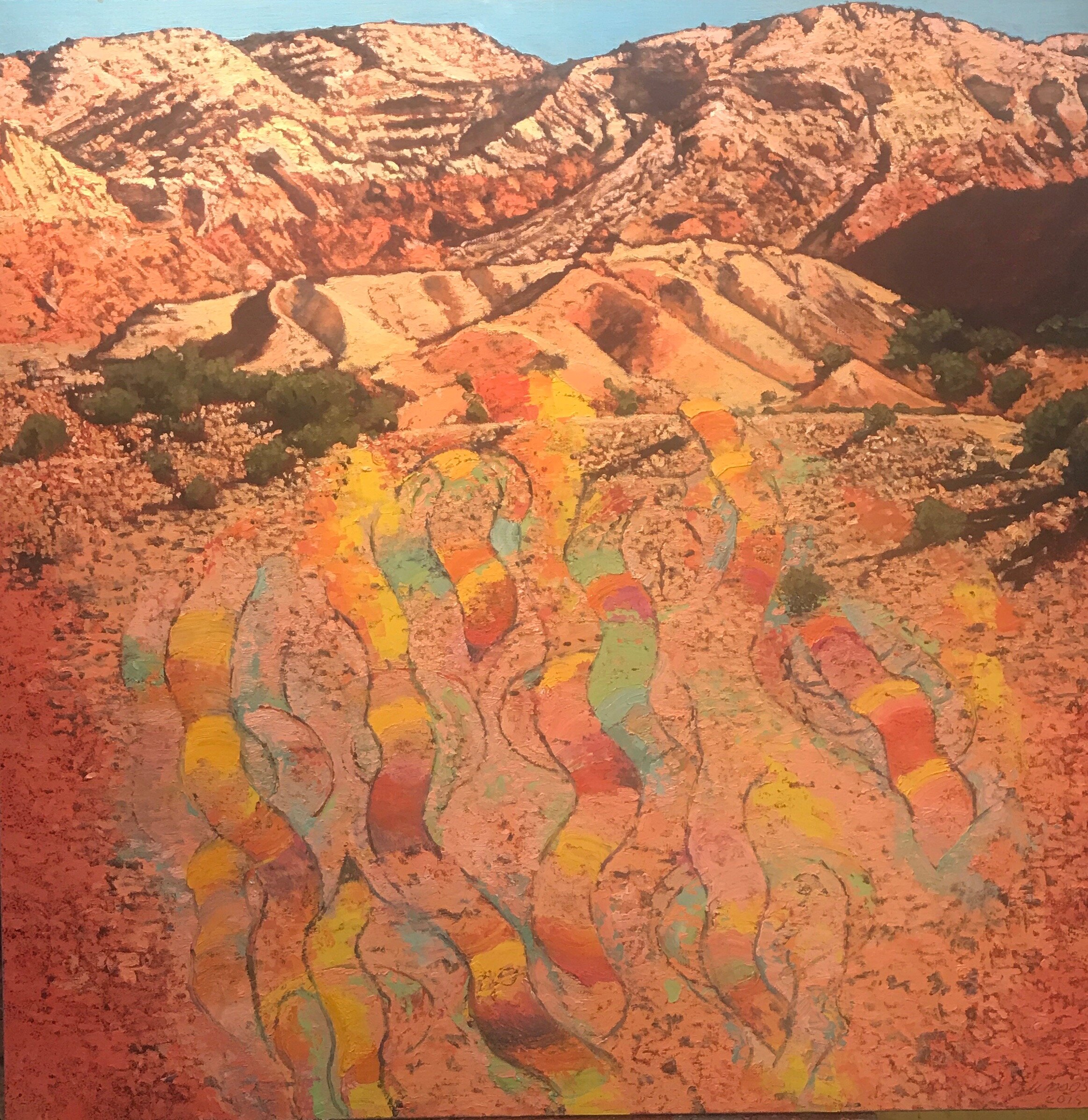 Lyrical Temporal Emerging Configurations 2019 oil on canvas 36” x 36” cat no 19005