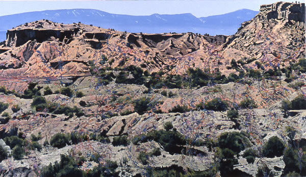 Measured Junctions New Mexico 2003  oil on canvas  42" x 72"