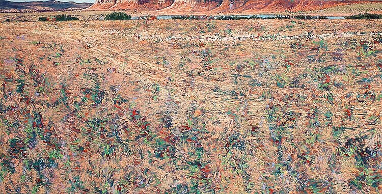 Reflected Simultaneous Coalescence High Desert  2005 oil on canvas  22" x 48"