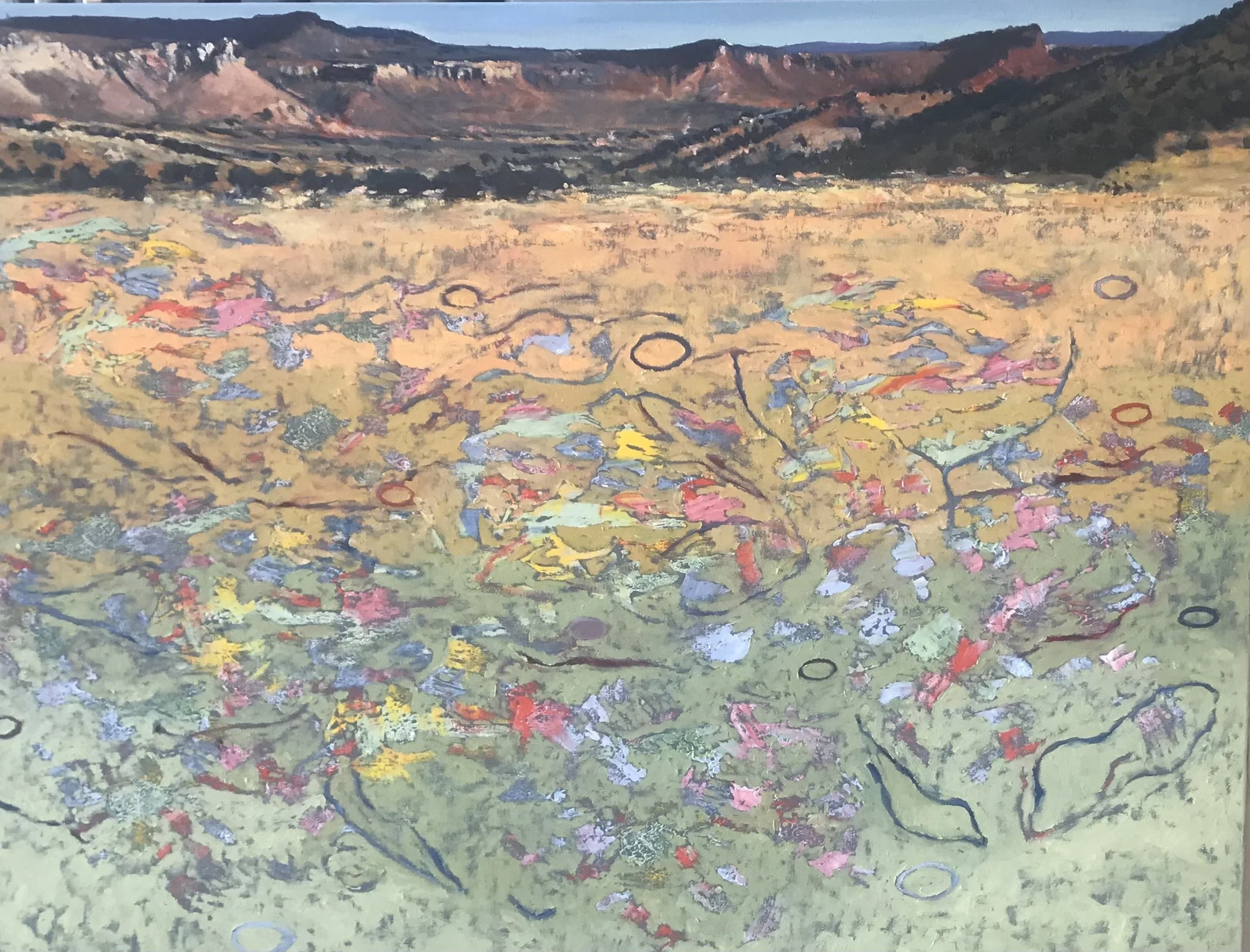 Temporal Emerging Emanations, 2022. Oil on canvas. 30 x 40 inches. Catalog number