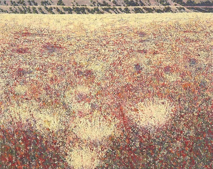 Horizontally Uniting Sequential Separations, 2011. Oil on canvas. 48 x 60 inches. 