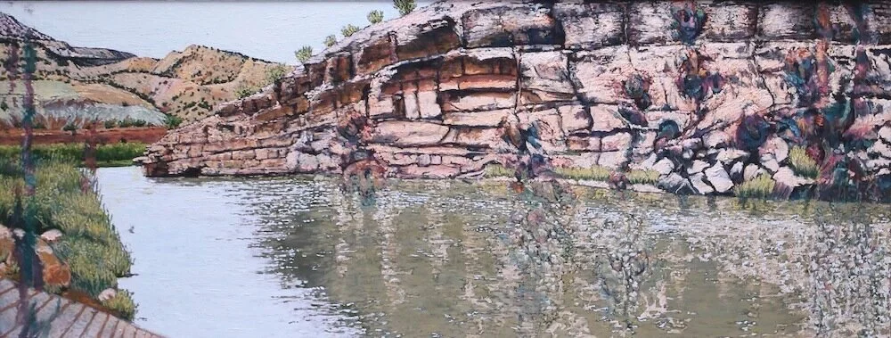 Momentary Reflected Apprehensions, 2012. Oil and acrylic on panel. 27 x 60 inches. 