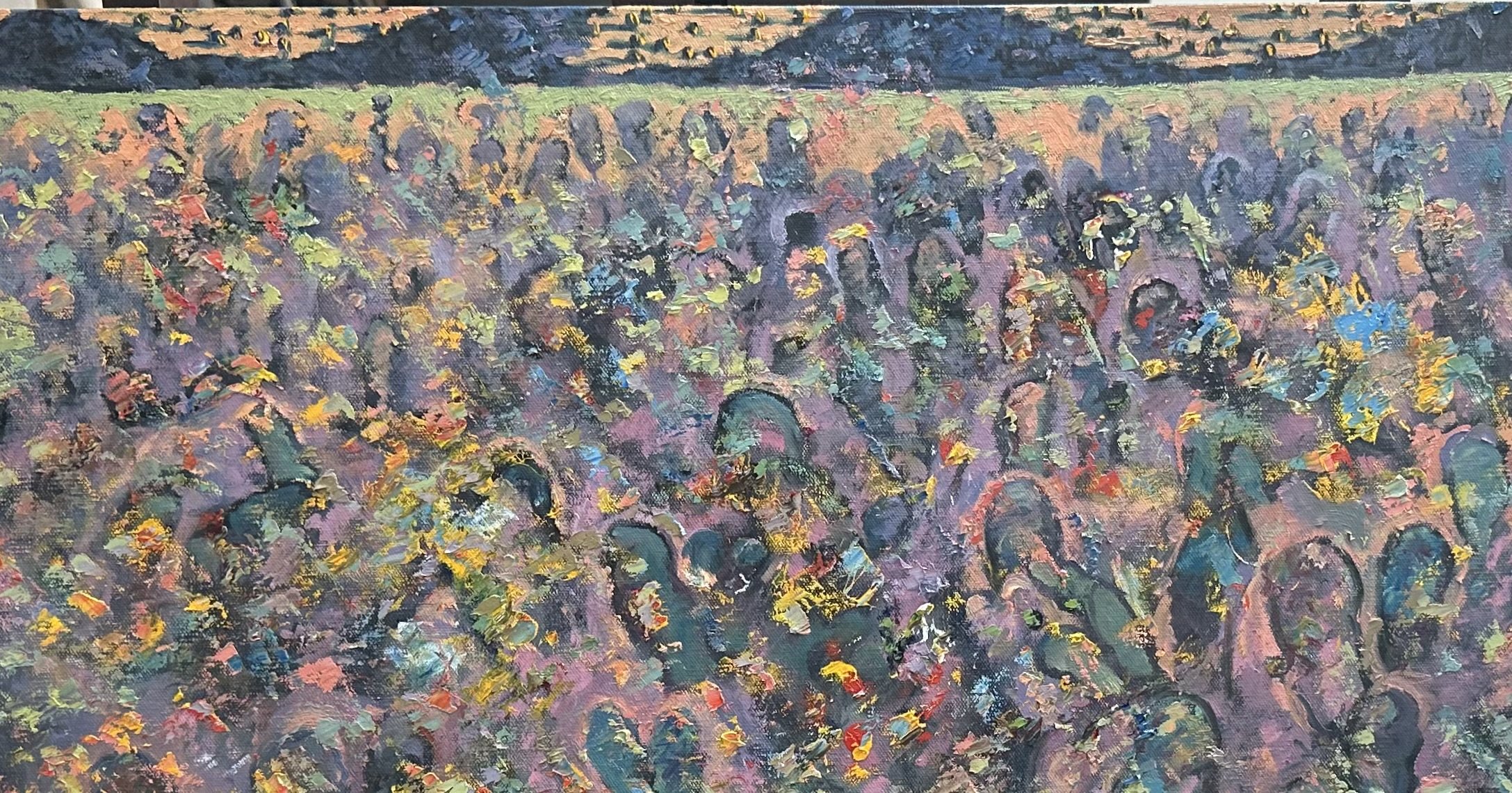 Congested Emergent Alternative. 2023  oil on canvas  15" x 30". catalog number 23017