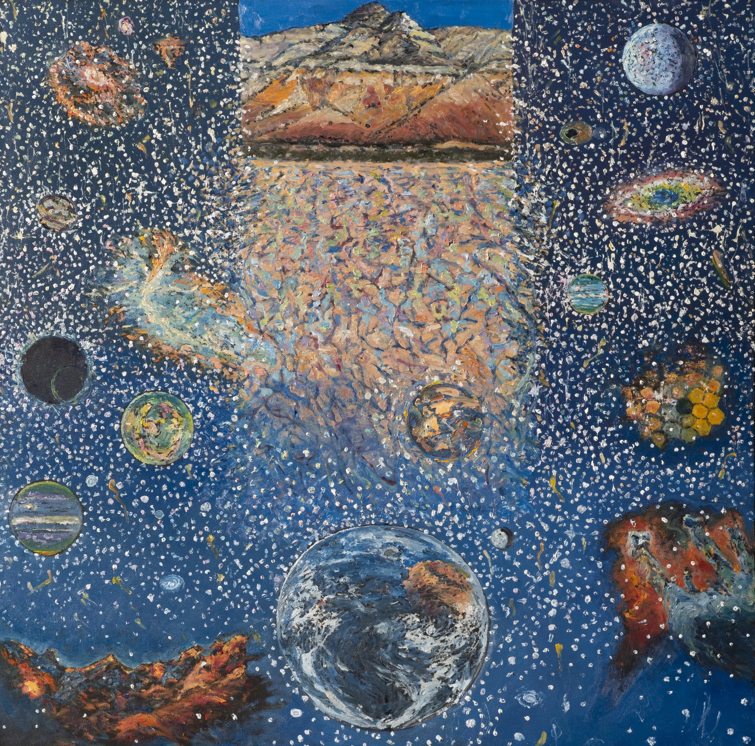 Celestial Stellar Surrounded Desert, 36 x 36", 2026.