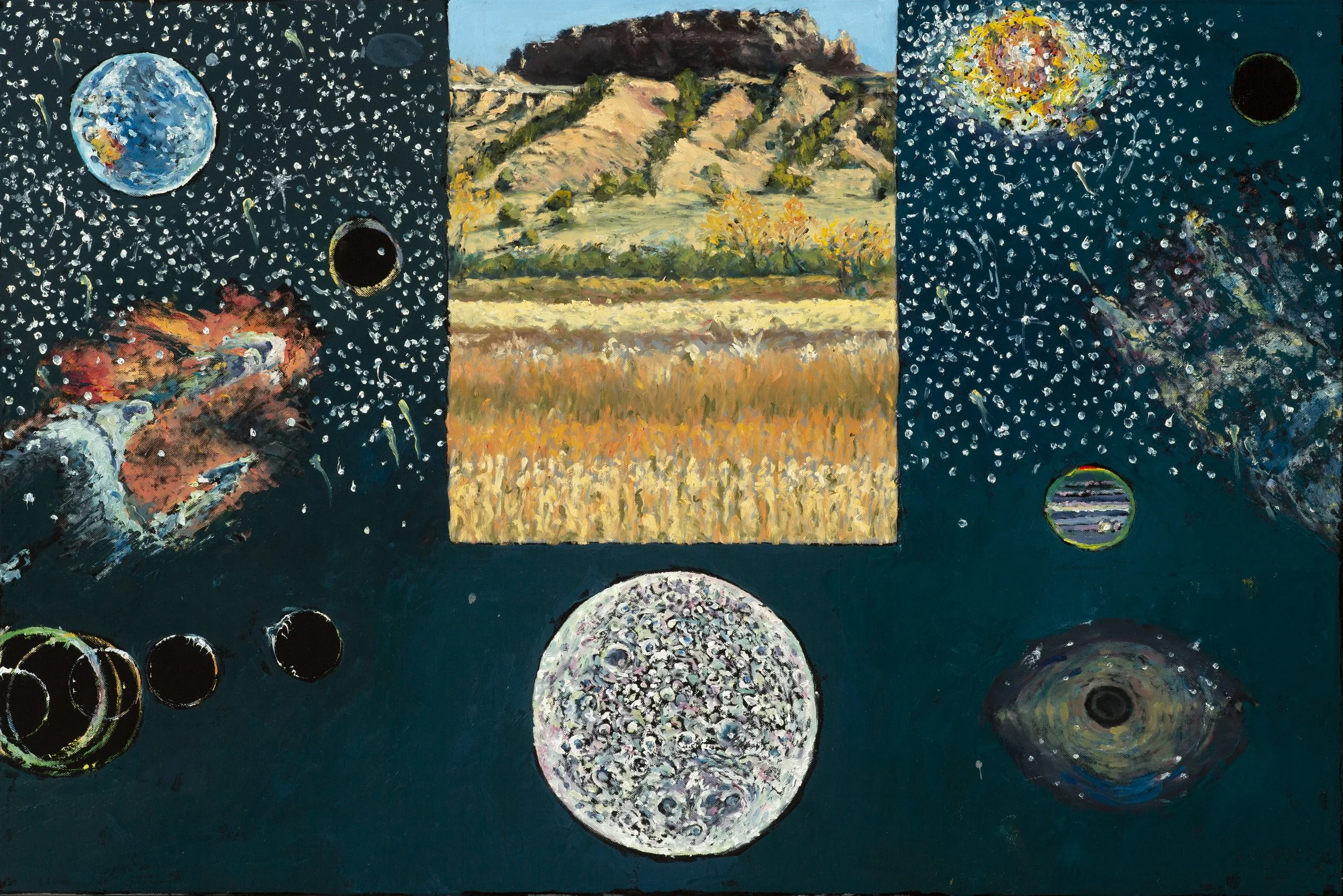 High Desert Celestially Encompassed, 24 x 36", 2026.
