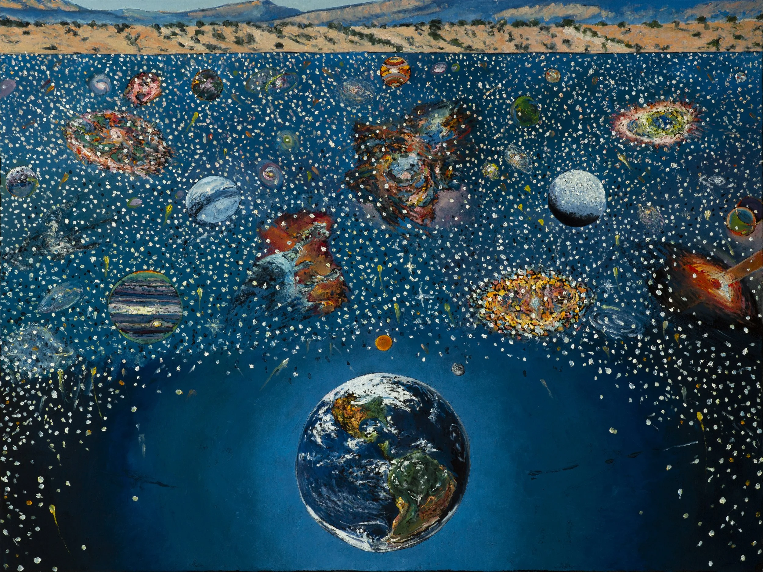 Accerlated Stellar Expansion Evaluated, 36 x 48", 2026.