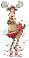 LUCY Lucy was a reindeer, Lapland was her home; went to school in Budapest, Switzerland and Rome. At a smart academy in the South of France, a vintner's daughter taught her the finer points of dance. "Not for me" said Lucy, "a life of pulling sleighs; I was born to titlilate, startle and amaze. I'm not a beast of burden, it's the dancer's life I choose; I'm going to be a household name, have ribbons on my shoes!" She proved to be a natural, soon was all the rage; people threw rose petals as she sprang onto the stage. She filled the Colosseum, brought down the Albert Hall, the toast of Munich bierfests, she wowed them in Nepal. She loved the adulation, the money and the fame, but suddenly it finished as quickly as it came. An Arabian promoter introduced her in Algiers as "Lucy the Lapp Dancer" and she left the stage in tears.
