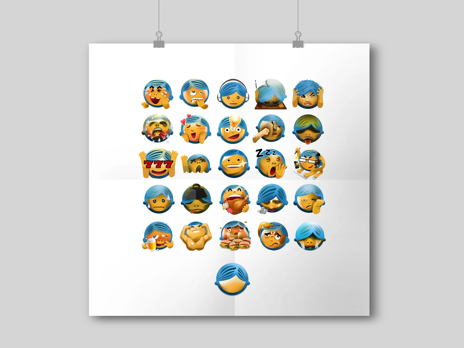 The collection of the most popular emoticons in Feely.