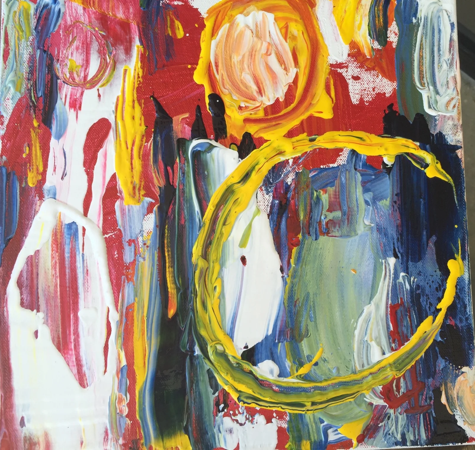 Elise Abstract - Yellow and Red
