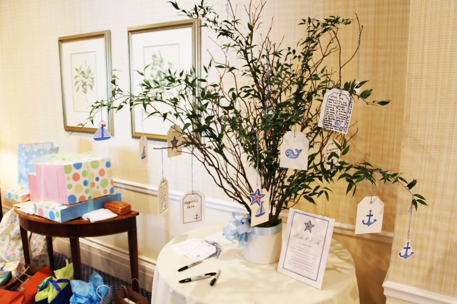 Make a wish! Nautical notes to tie on to the "wishing tree" for baby.