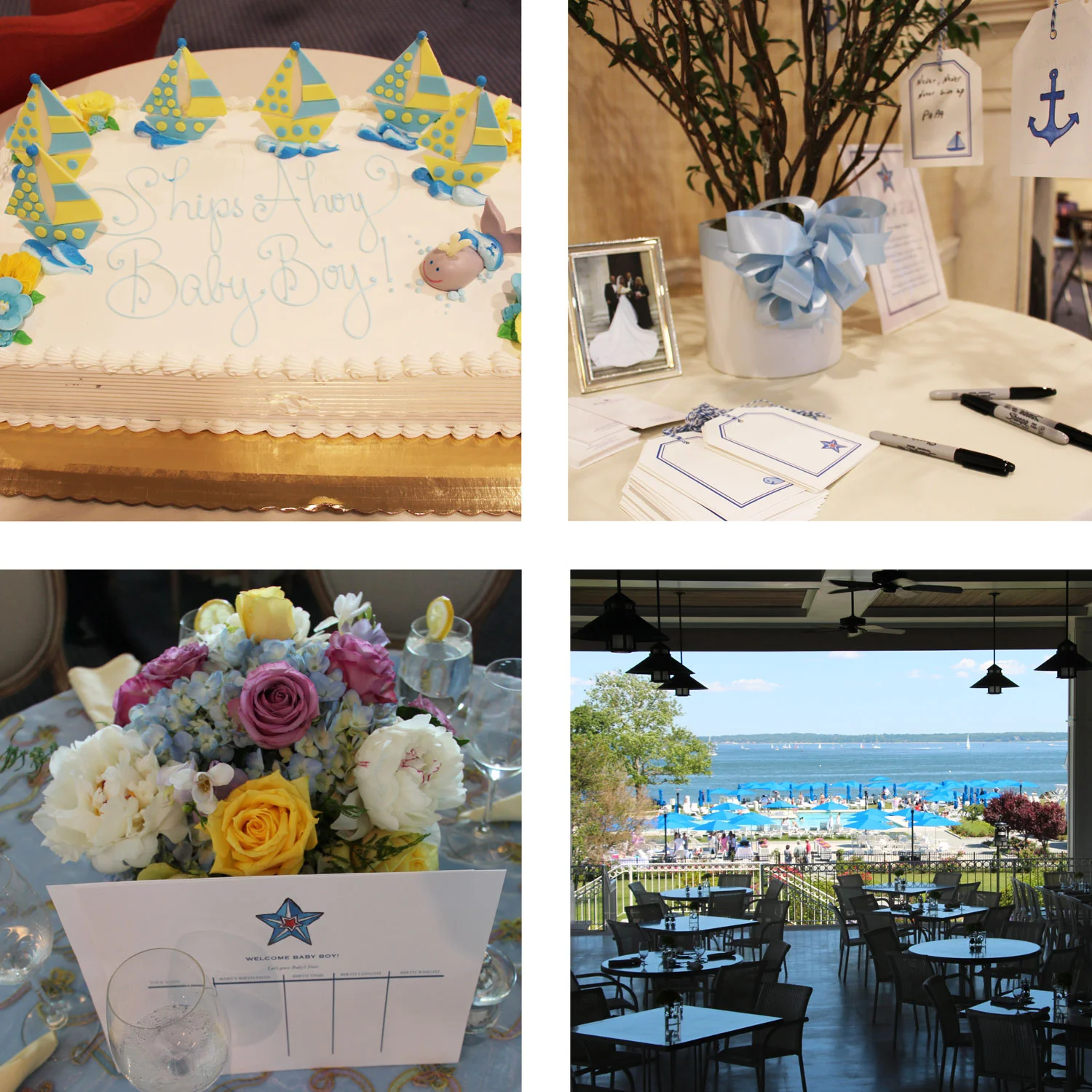 Details. Nautical accents from the notes, to the cake, tables and the Beach Point Club seaside.