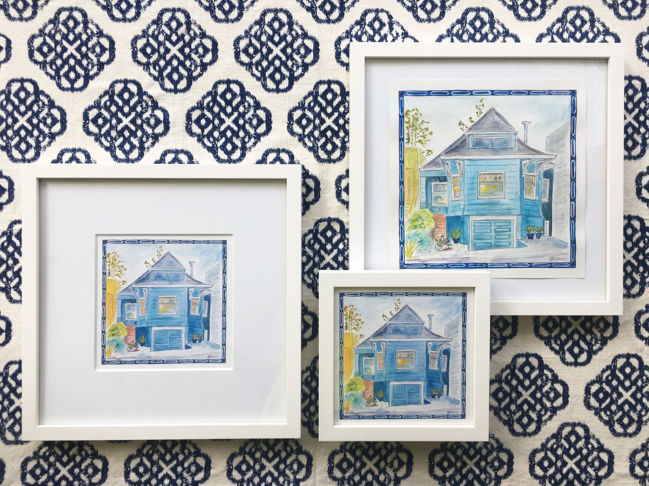 Choose from three signature square painting sizes.