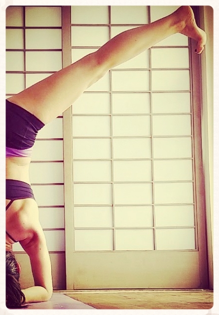 Split in half and upside down. A metaphor and also a pose. :) Photo cred.: Me.