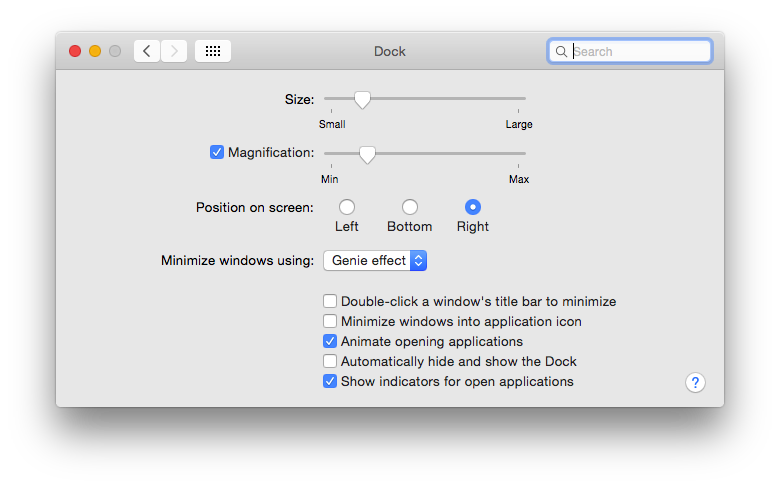 Dock System Preference