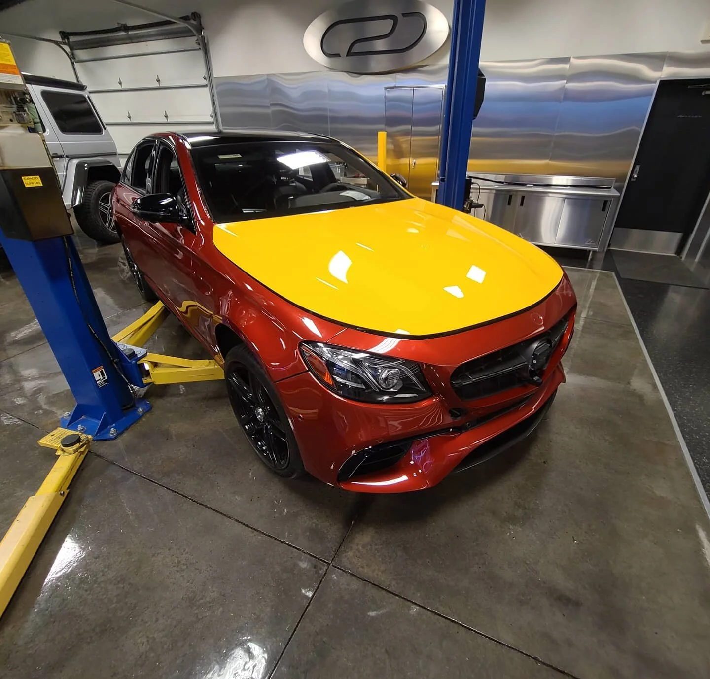 E63 with cheese #e63 #wrap #vinyl #3msunfloweryellow #yellow #colorchange #amg #mercedes #tampa #florida