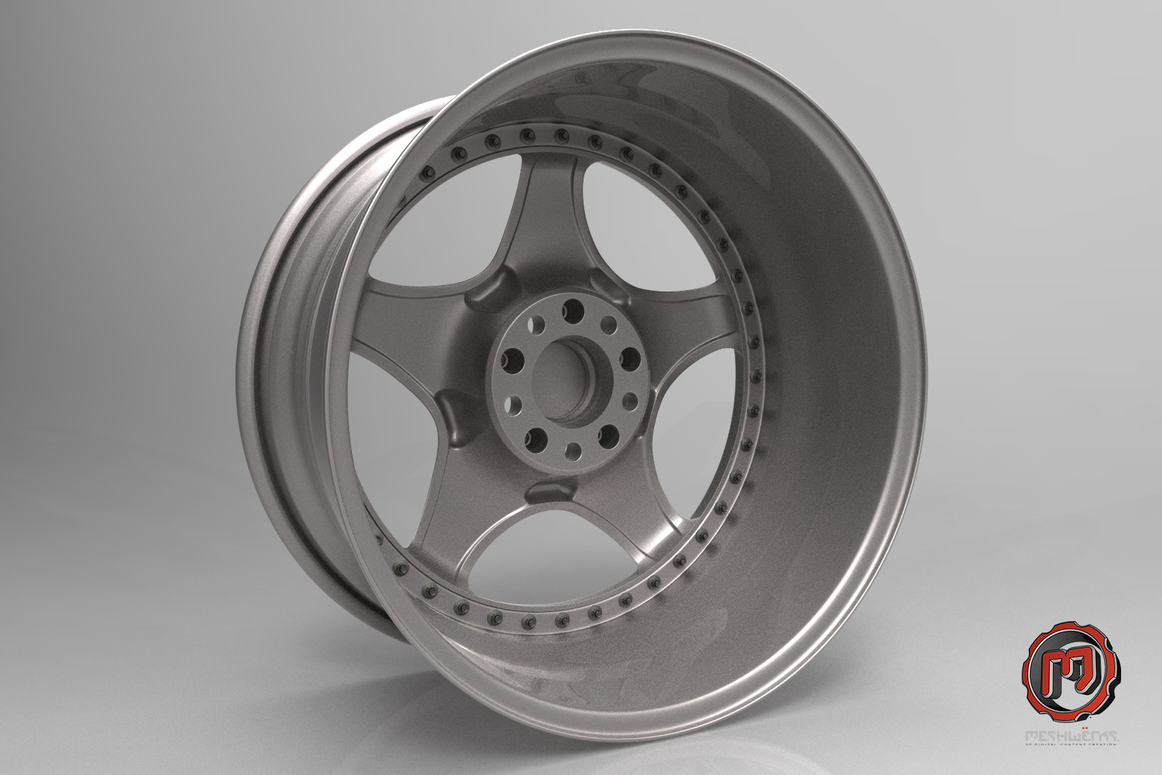 The optimized model is then used to generate tool paths to CNC cut the wheel center from a raw forged aluminum blank.