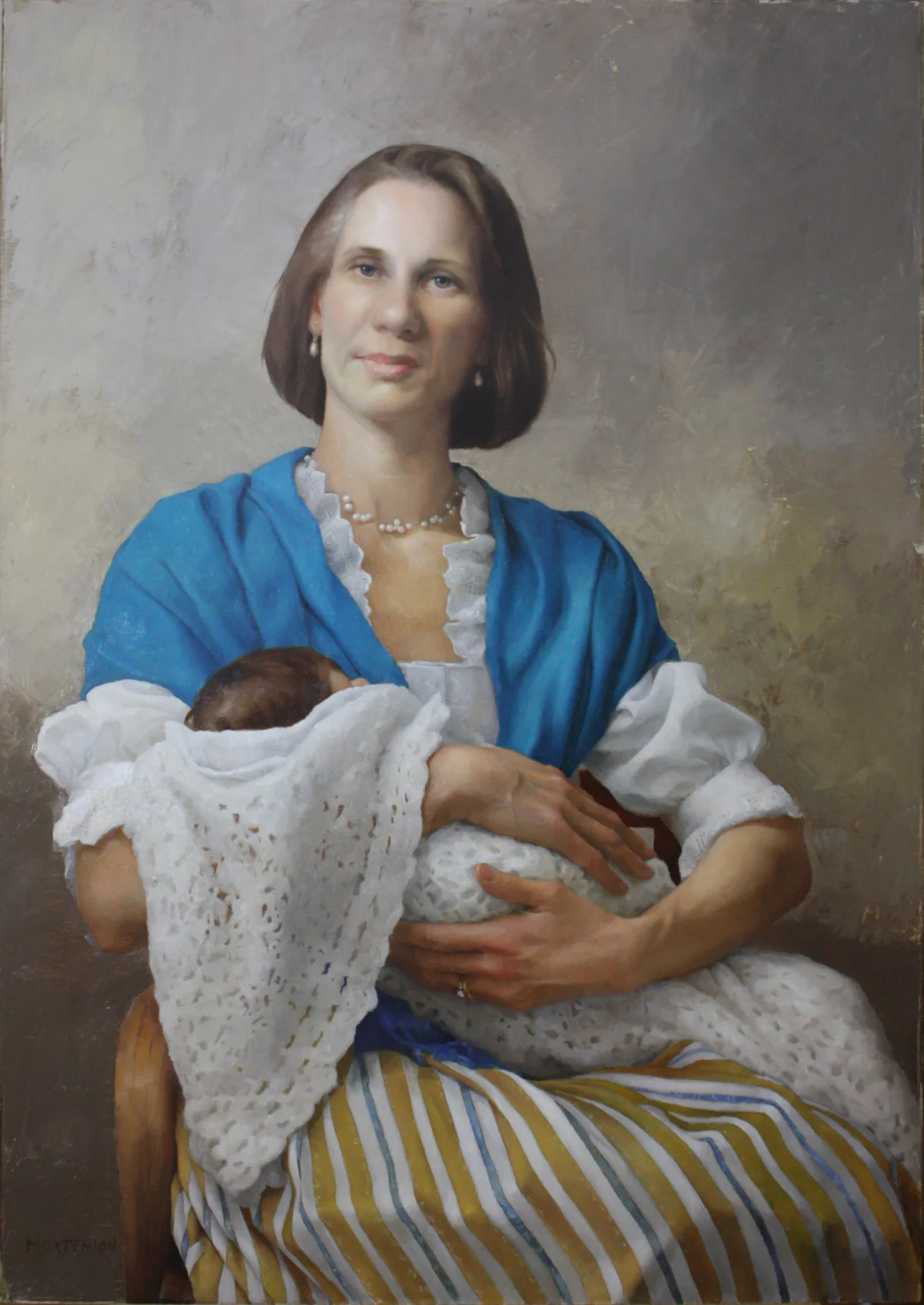  Mother and Child, Oil on Linen, 24" X 36" (Sold) 