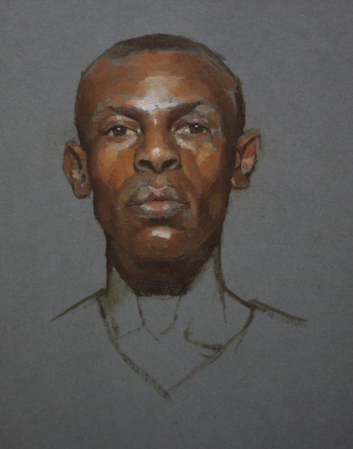  Portrait of a Man, Oil on Prepared Paper, 12 x 9 2013 &nbsp;  Private Collection 