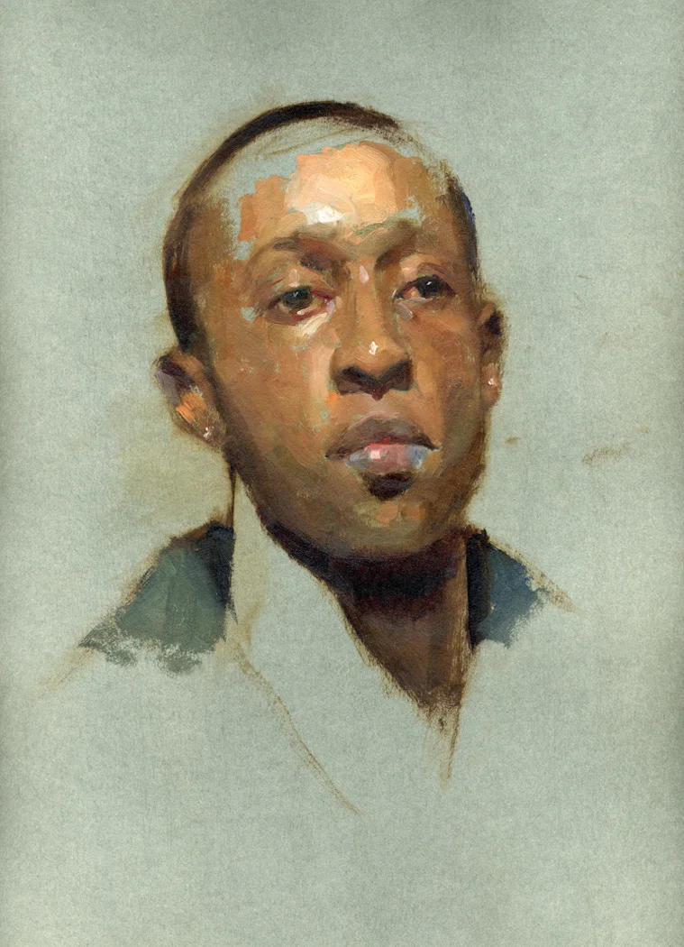  English, Oil on Paper, 10" x 15" &nbsp;  Private Collection 