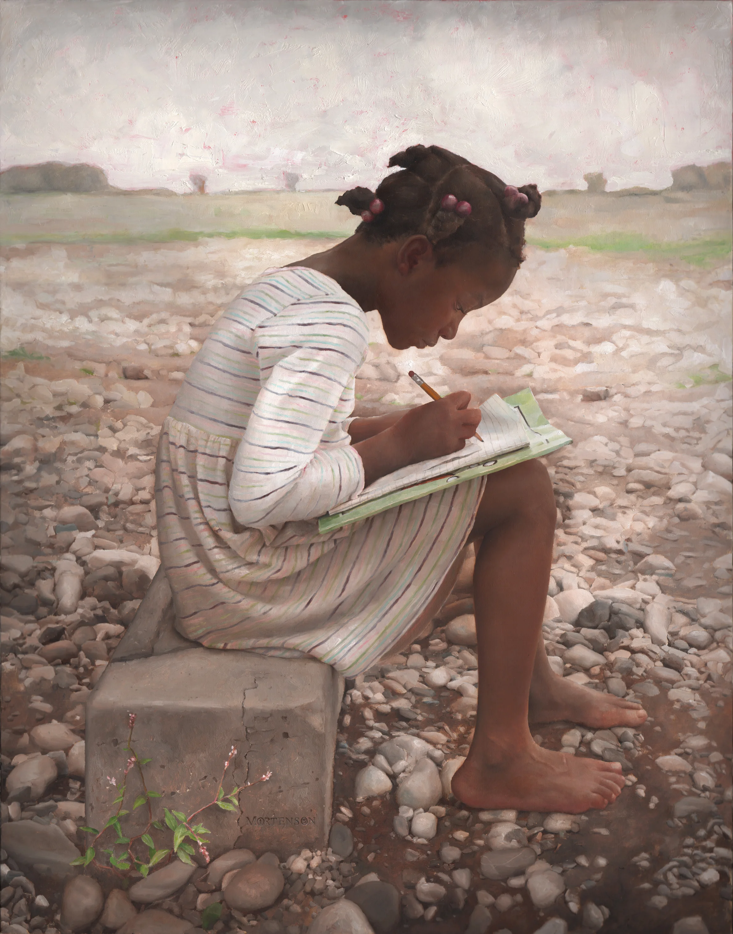   Homework,  36" x 28" Oil on Linen, 2015&nbsp;  Private Collection 