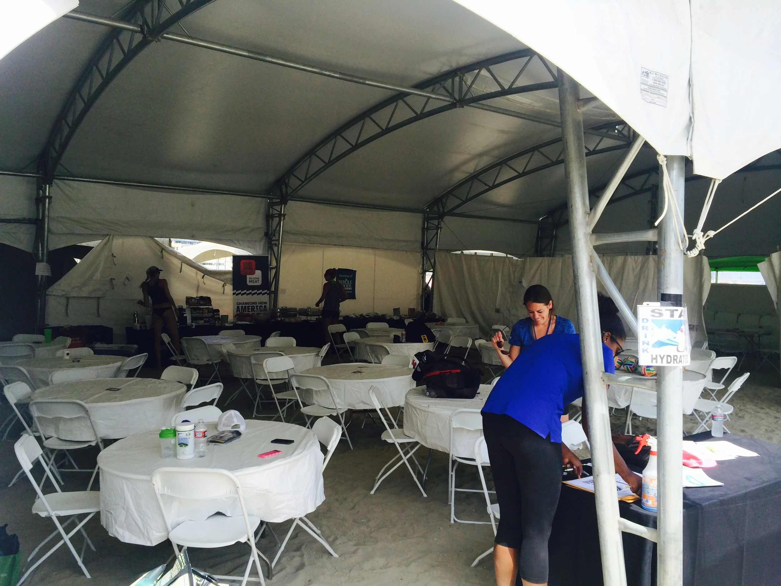 Players food area. You can see Kerri and April getting some snacks
