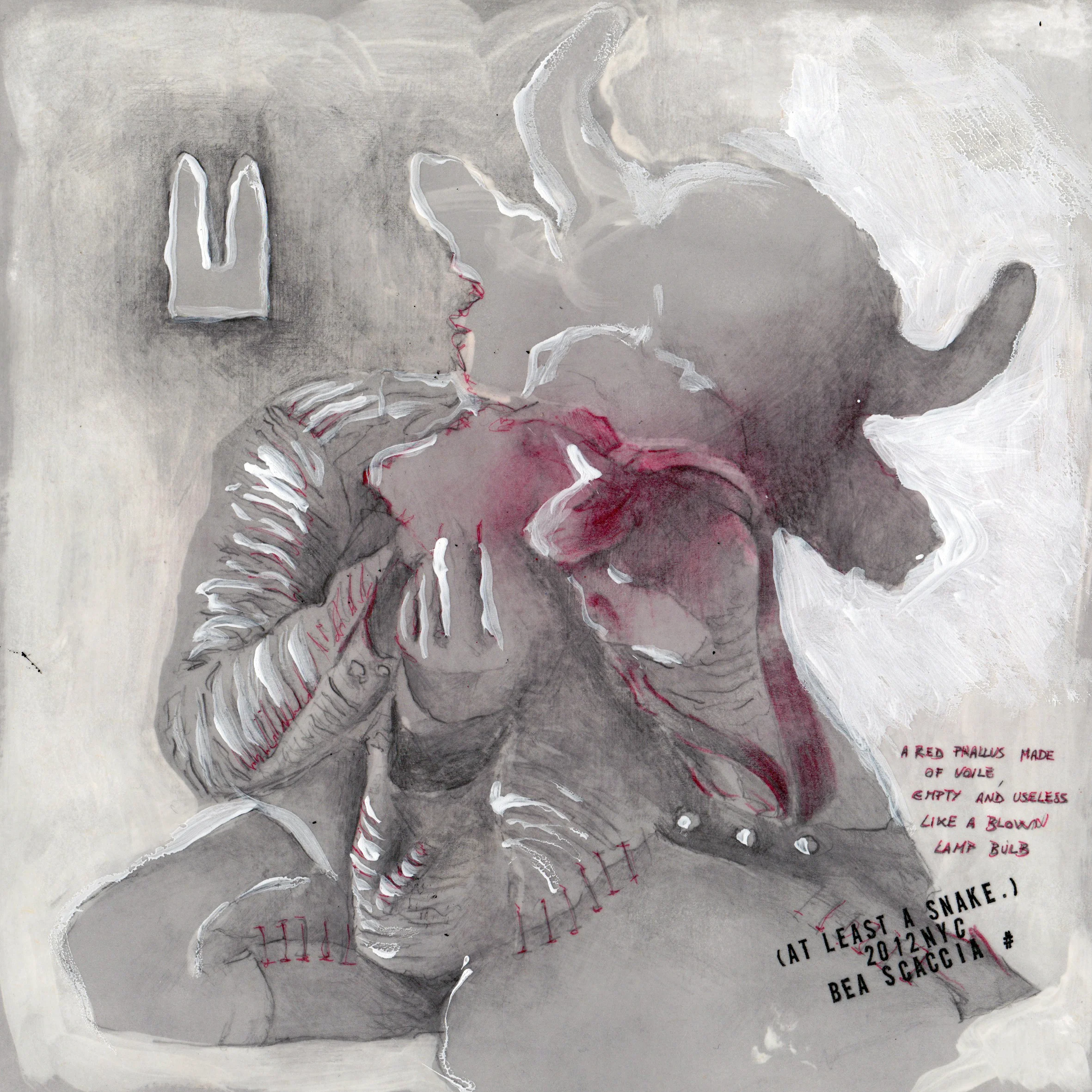 At least a snake n. 11/12 2012 pencil, pastels, chalk and wax on paper 8x8 inches