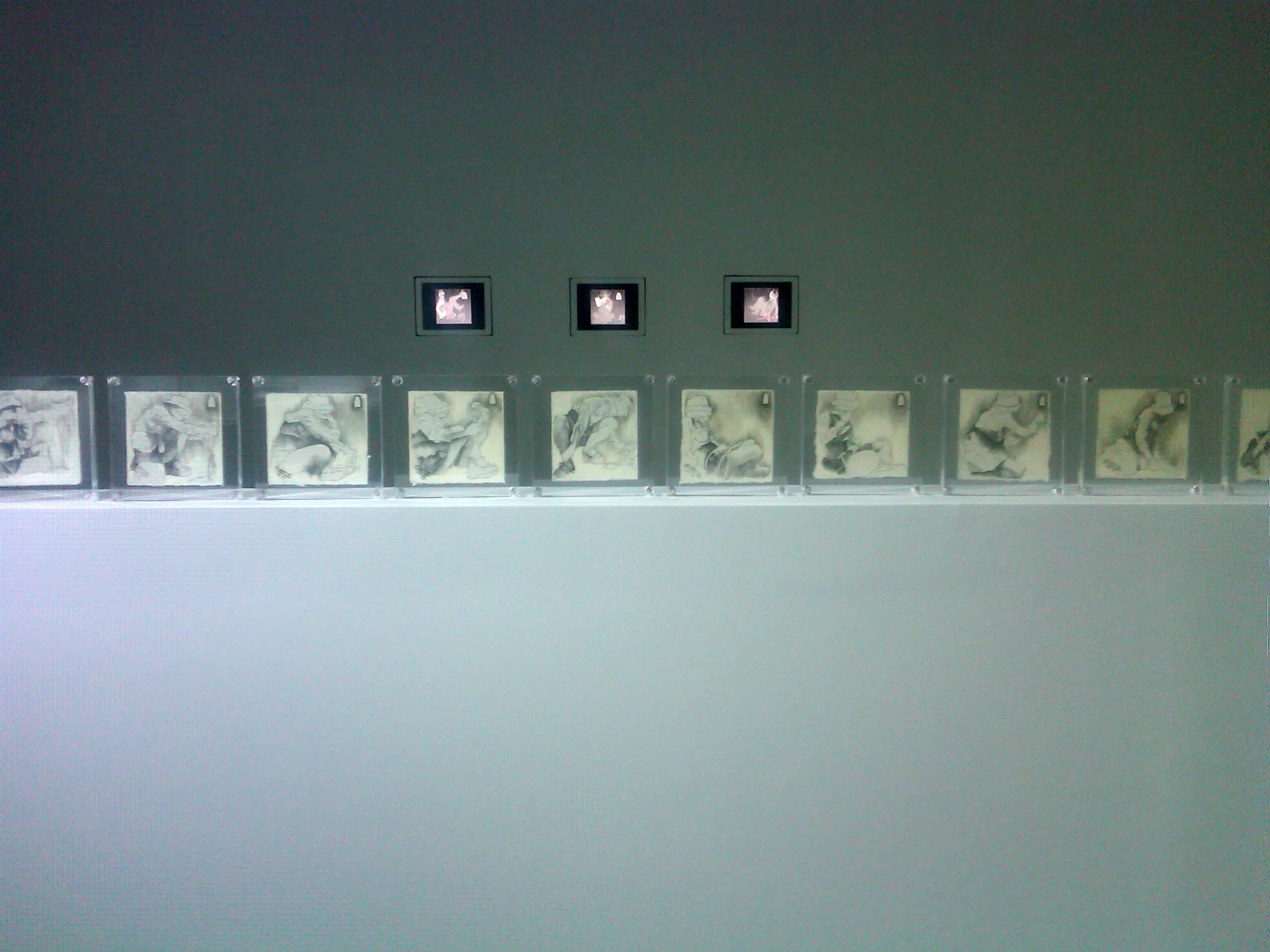 Wax drawings and 3 loop animations on ipad. BosiDamjanovic Gallery NYC 2011