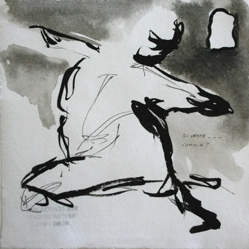 He, she, it 2010. Ink on paper, 15x15 cm