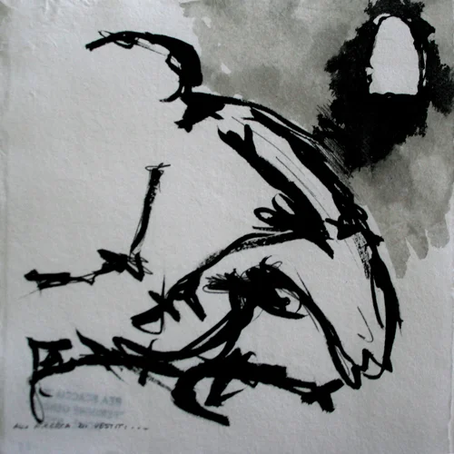 He, she, it 2010. Ink on paper, 15x15 cm