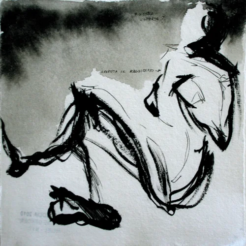 He, she, it 2010. Ink on paper, 15x15 cm