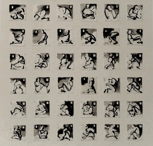 36 sketches, ink on japanese paper. 15x15 cm
