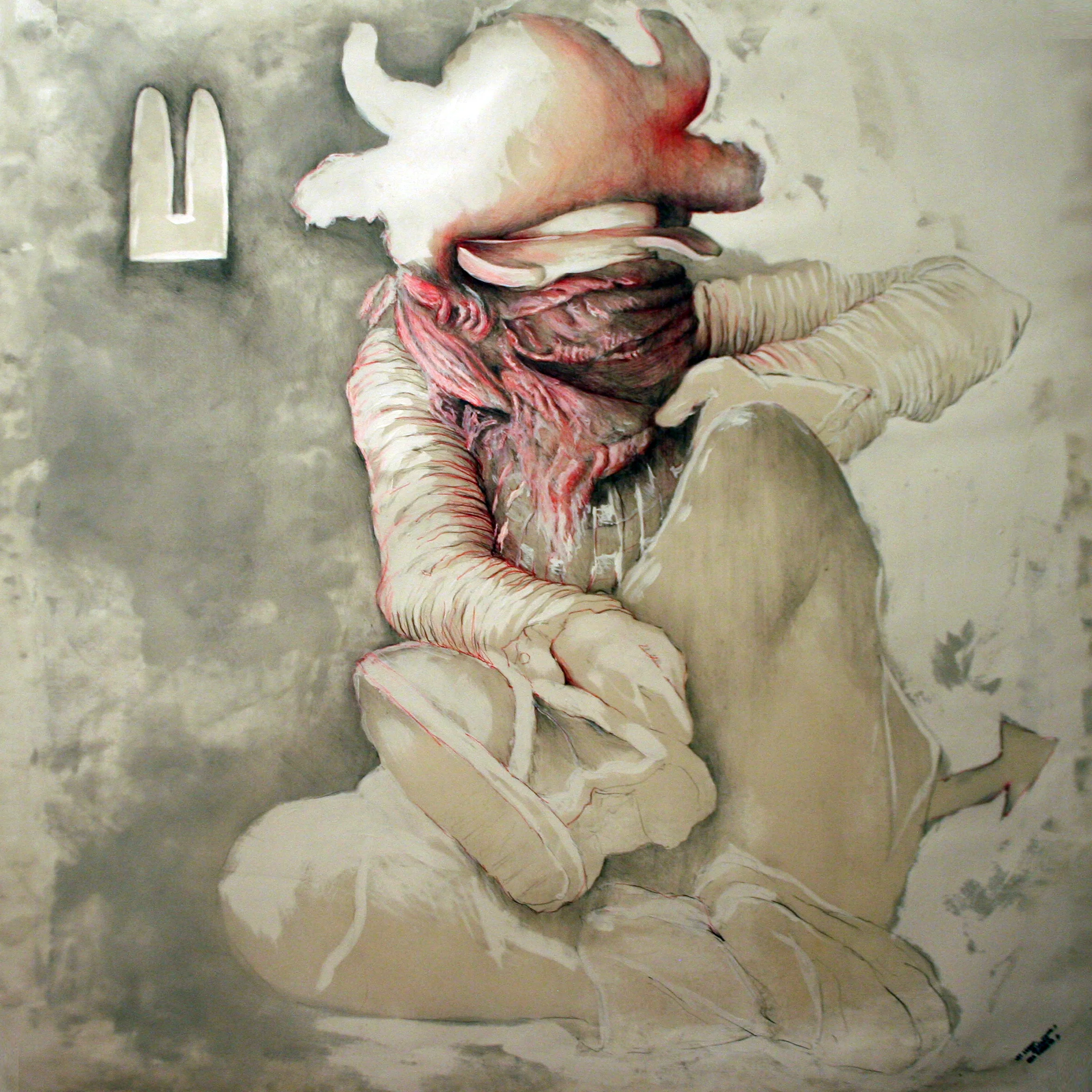 At least a snake n. 3/4 2012 pencil, pastels, chalk and wax on paper 40x40 inches