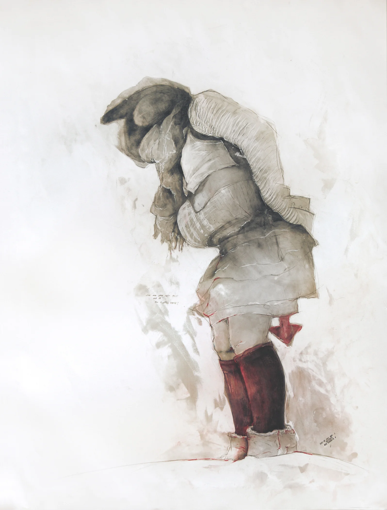 Untitled, The Perfect Stage 2012; 50 x 38 inch; pencil, gesso, oil pastels, oil and wax on paper 
