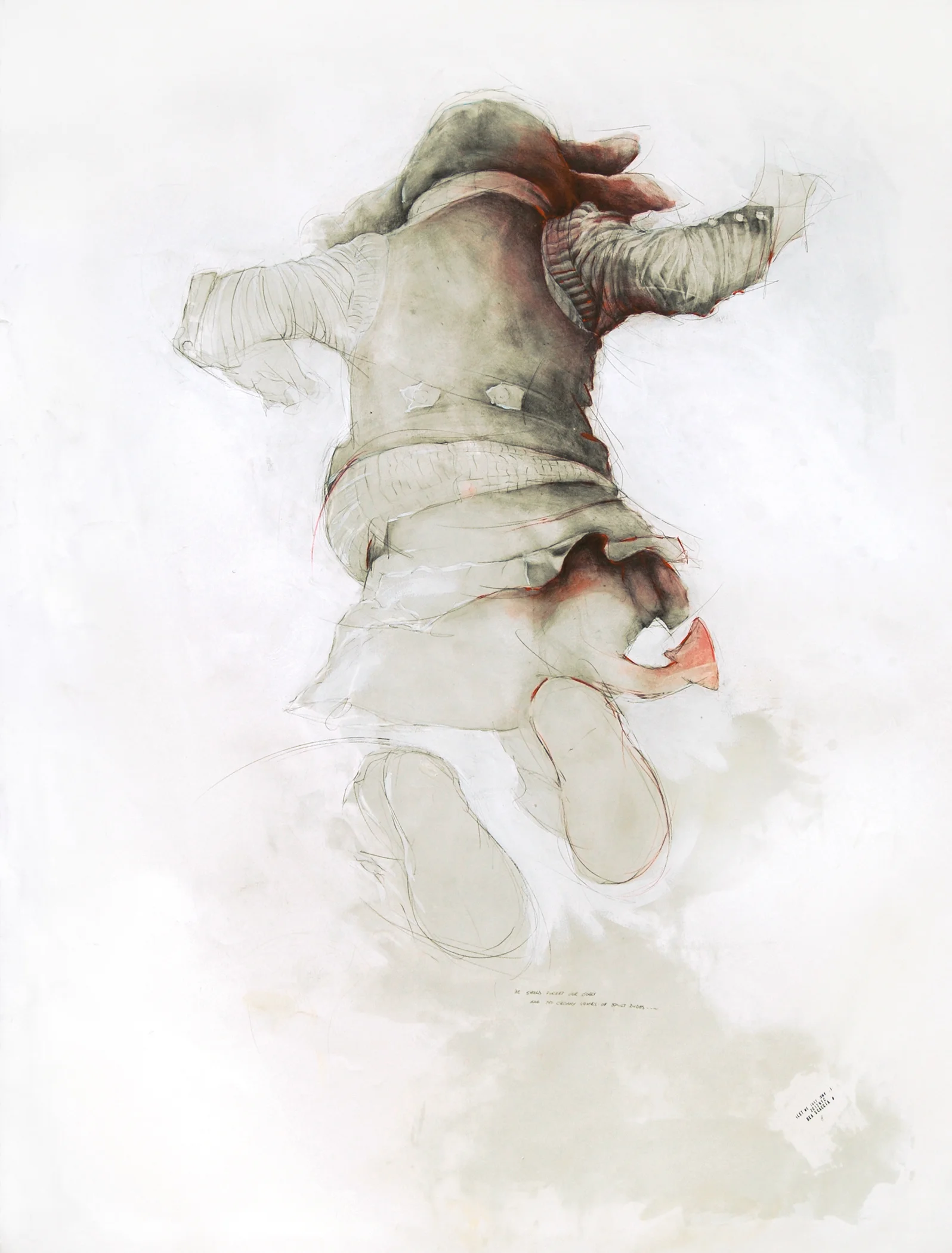 Untitled, The Perfect Stage 2012; 50 x 38 inch; pencil, gesso, oil pastels, oil and wax on paper (Private Collection, Milan)